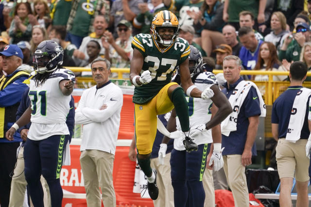 Christian Watson Green Bay Packers Unsigned Celebrates