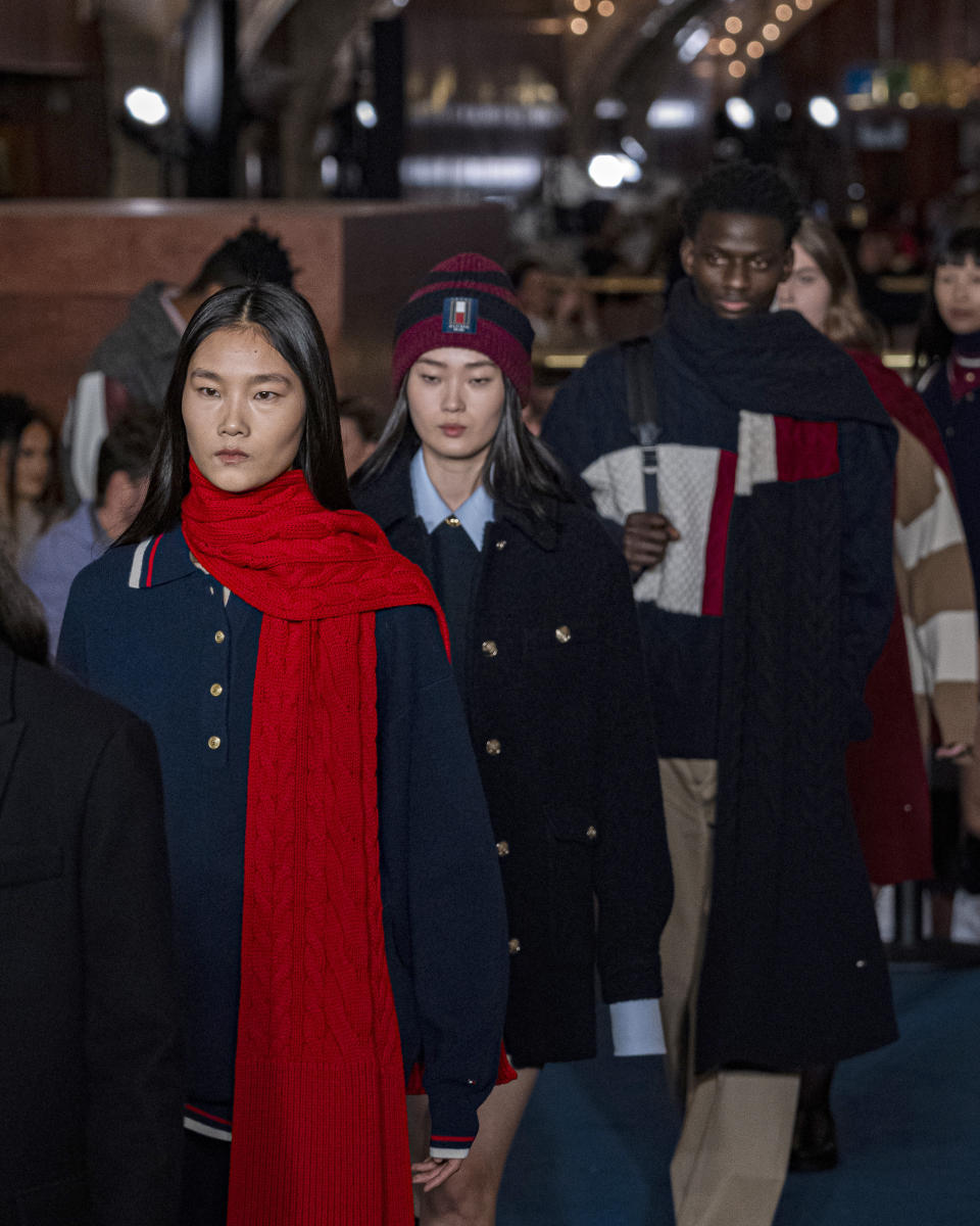 The Tommy Hilfiger collection is modeled during Fashion Week, Friday, Feb. 9, 2024, in New York. (AP Photo/Peter K. Afriyie)