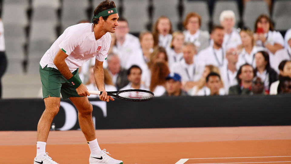 Roger Federer, pictured here during a charity event in South Africa in February.