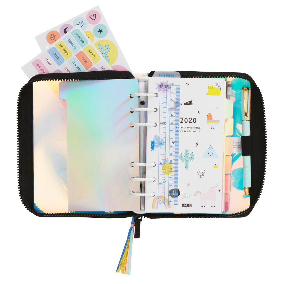 Kikki-k 2020 Cute PVC Time Planner with Zip Medium Holographic: Be Kind  