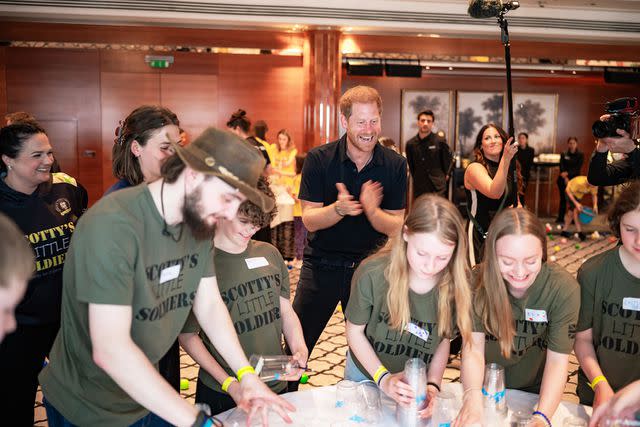 <p>Scotty's Little Soldiers</p> Prince Harry at an event for Scotty's Little Soldiers on May 9, 2024.