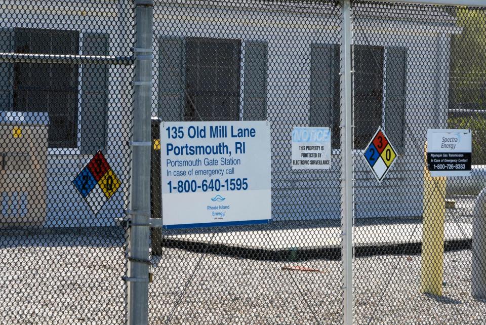 The temporary LNG facility in Portsmouth, which the state's Energy Siting Board is considering making permanent.