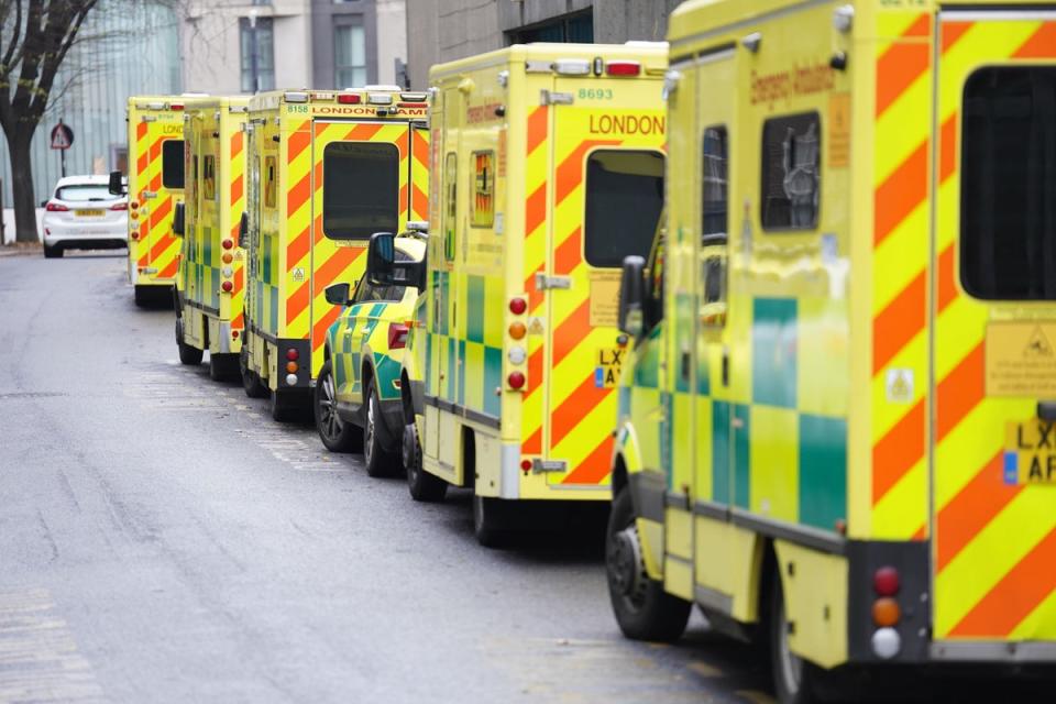 A new report has highlighted the hours ‘lost’ by ambulance crews due to delays handing over patients to hospital staff (PA) (PA Wire)