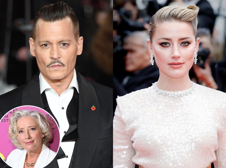 Johnny Depp, Amber Heard, Emma Thompson