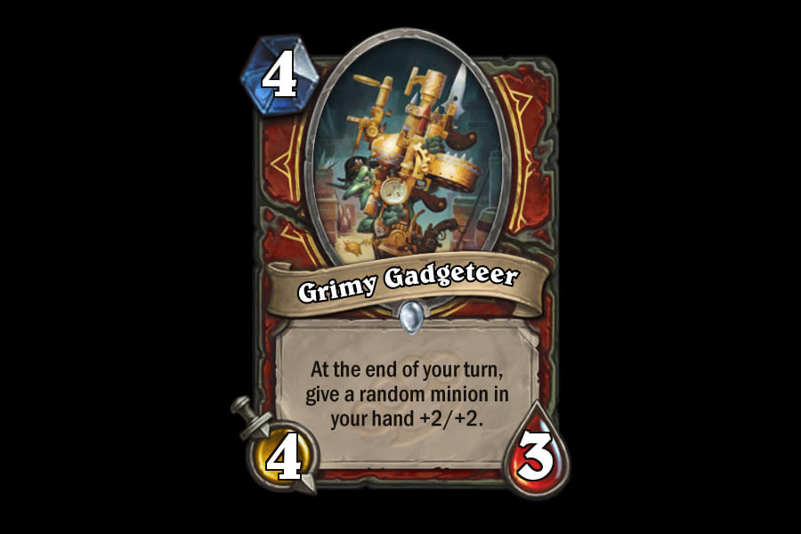 <p>If Grimy Gadgeteer stays on the board for more than a turn, it's one of the best values available to Warriors. He'll be a huge target for any removal or trading for minions on the board, with the hopes that he doesn't snowball a minion out of control. At worst, he'll make a one-for-one card trade. At best, he'll win the game. </p>