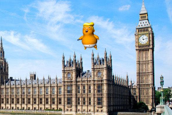 Protesters are planning to fly a huge inflatable baby Trump over London: TrumpBabyUK/Twitter