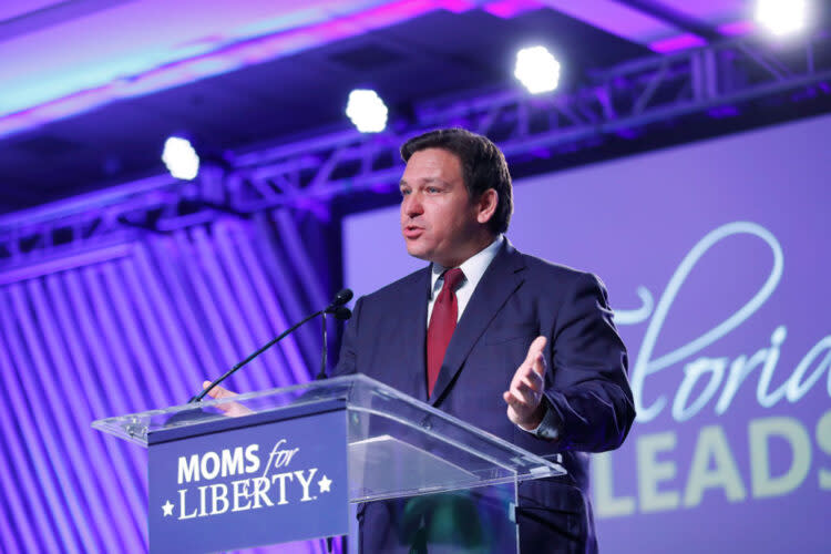Republican Gov. Ron DeSantis of Florida has gained the support of conservative groups with policies restricting classroom discussion of gender identity and sexual orientation. (Octavio Jones/Getty Images)