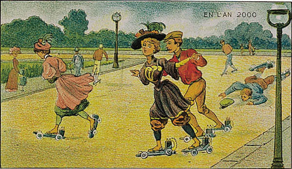 Parisians take in an afternoon on electric rollerskates. (Caters News Agency)