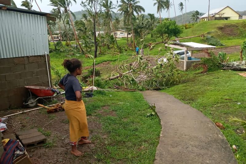 Aftermath of Cyclone Yasa in Nasavu, Bua Province