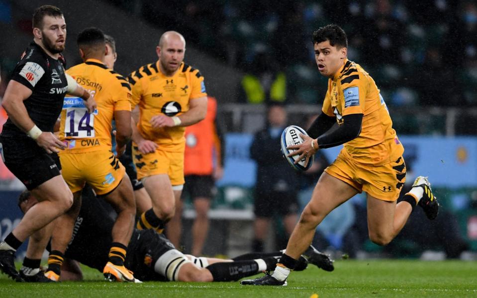 Dan Robson (third left) and Jacob Umaga (right) have thrived for Wasps - GETTY Images