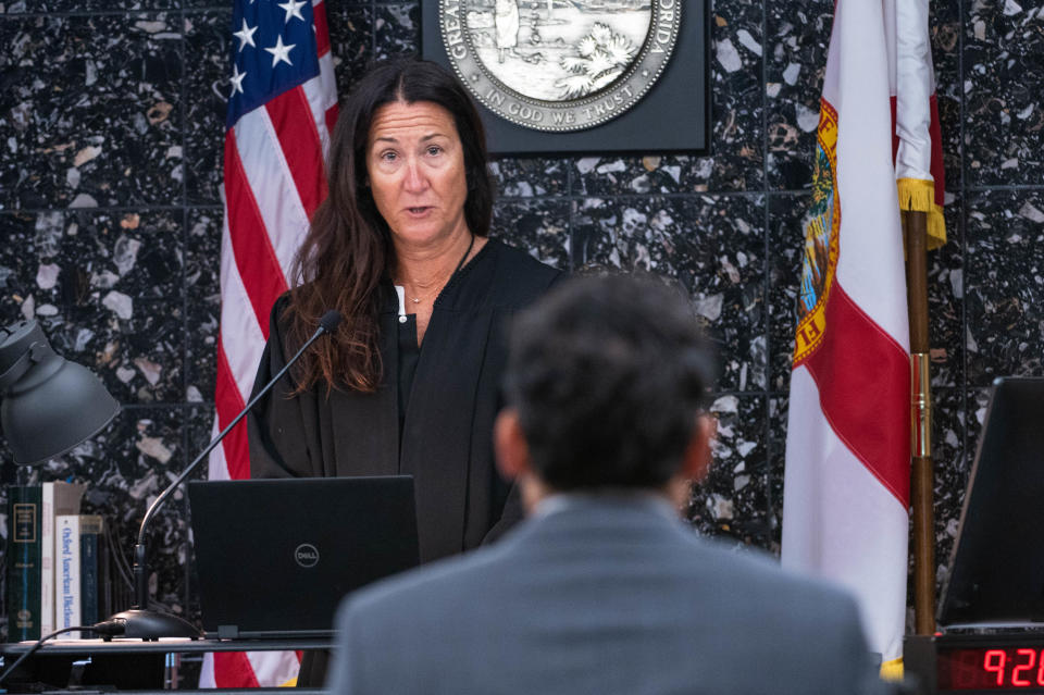 Circuit Judge Caroline Shepherd, seen here in February, told Anthony Jamal Williams that he needed 'to be locked away for the rest of your life' for the 2012 fatal shooting of Jake Duchene in West Palm Beach.