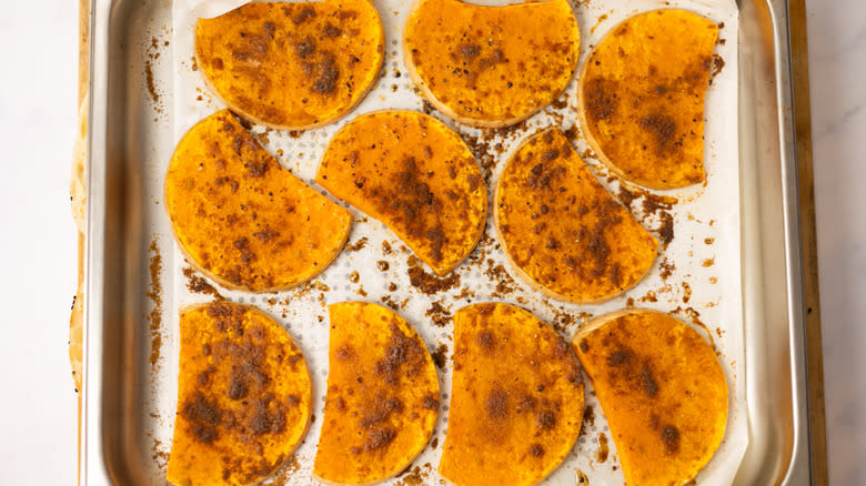 roasted squash on tray 