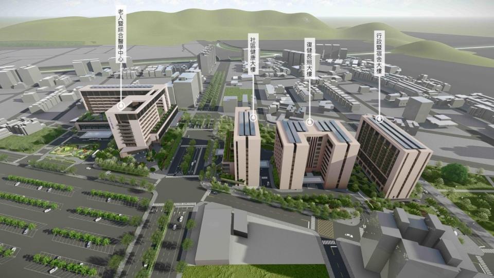 台中市推動三大醫療園區，其中市立綜合醫院規模最大，投資金額達157億元。翻攝台中市政府網站
