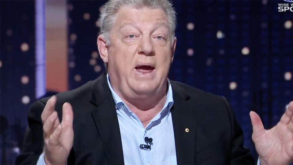 Phil Gould, pictured here talking on 100% Footy.