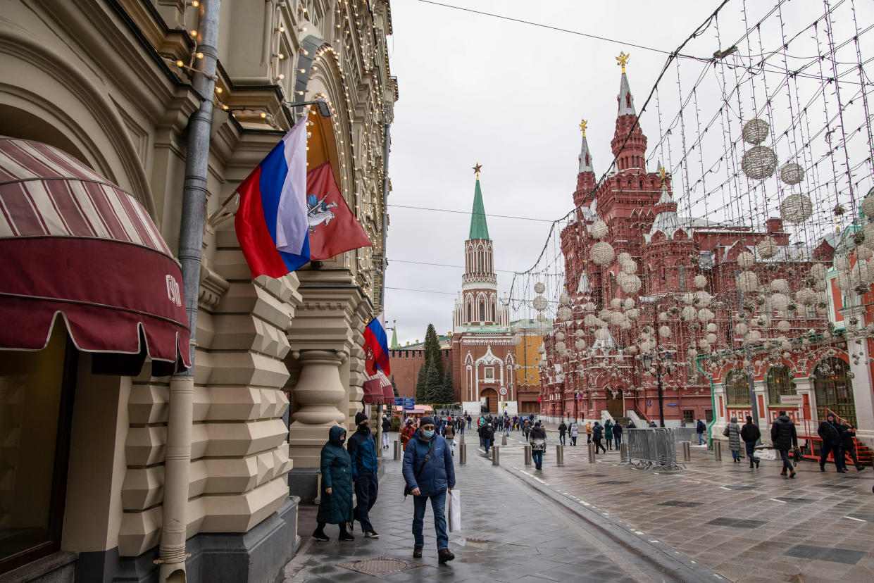Shoppers in Moscow's Red Square