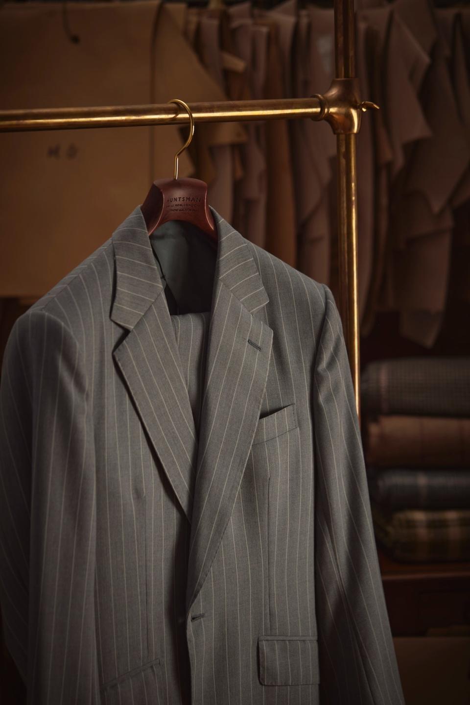 A beautiful bespoke pinstripe suit from Huntsman & Sons.