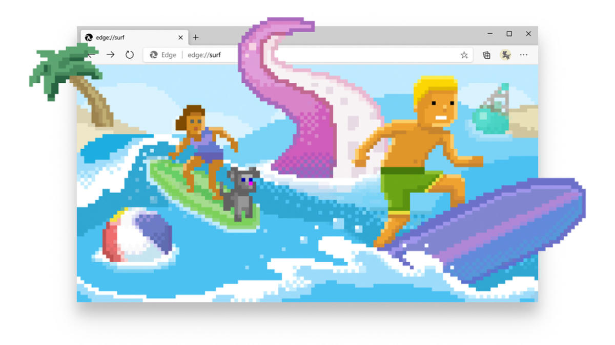 Microsoft Has a Surfing Version of the Google No Internet Dinosaur Game