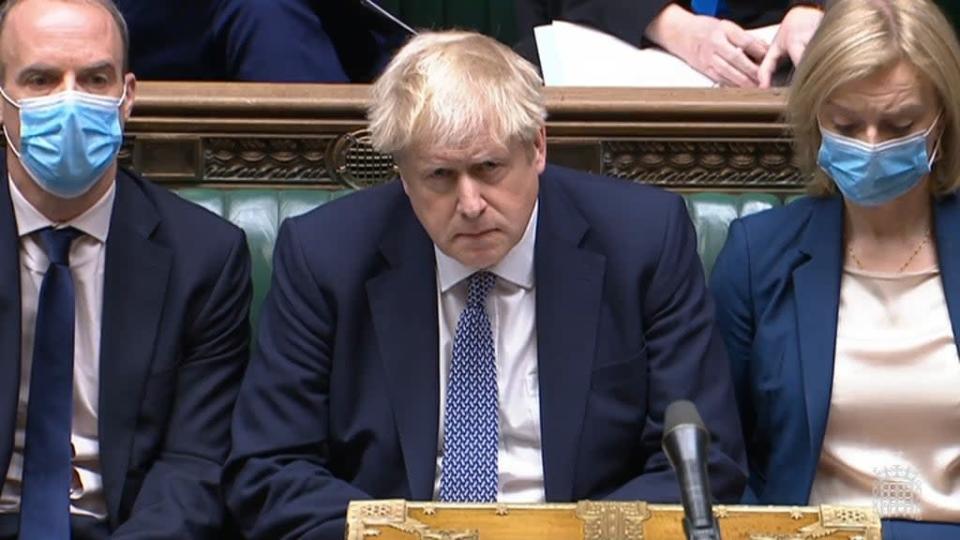 Prime Minister Boris Johnson during Prime Minister&#x002019;s Questions (House of Commons/PA) (PA Wire)