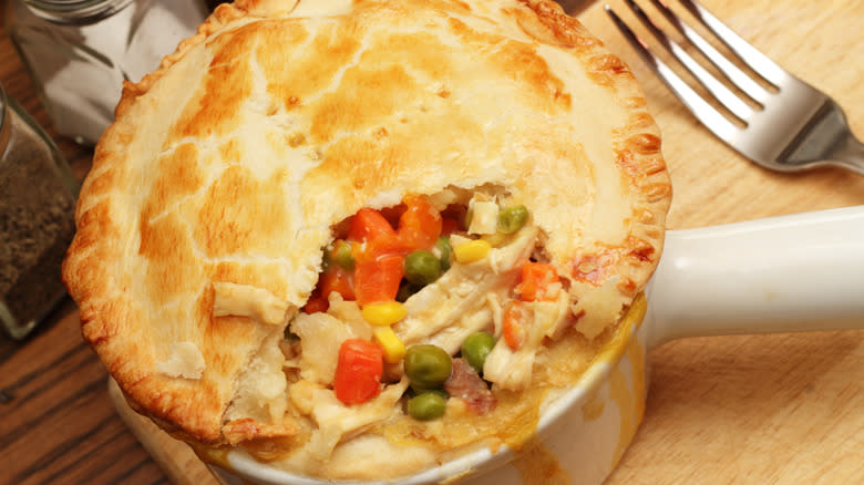 veggies in a pot pie