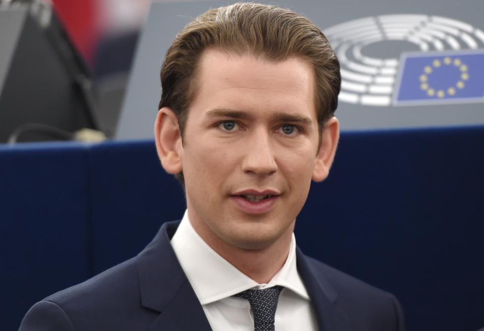 Austrian chancellor Sebastian Kurz at the European Parliament (Getty)