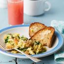 <p>Elevate plain-Jane scrambled eggs with smoked trout and fresh spinach in this healthy breakfast recipe. <a href="https://www.eatingwell.com/recipe/257113/smoked-trout-spinach-scrambled-eggs/" rel="nofollow noopener" target="_blank" data-ylk="slk:View Recipe" class="link ">View Recipe</a></p>
