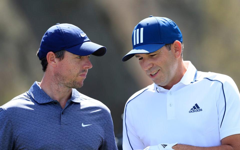 Rory McIlroy and Sergio Garcia at the 2021 Players Championship - Sergio Garcia: Rory McIlroy lacked maturity by ending our friendship - Getty Images/Sam Greenwood