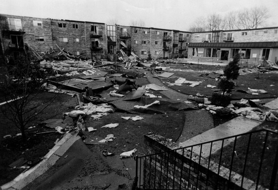 April 3, 1974: Tornado damage in Roselawn.