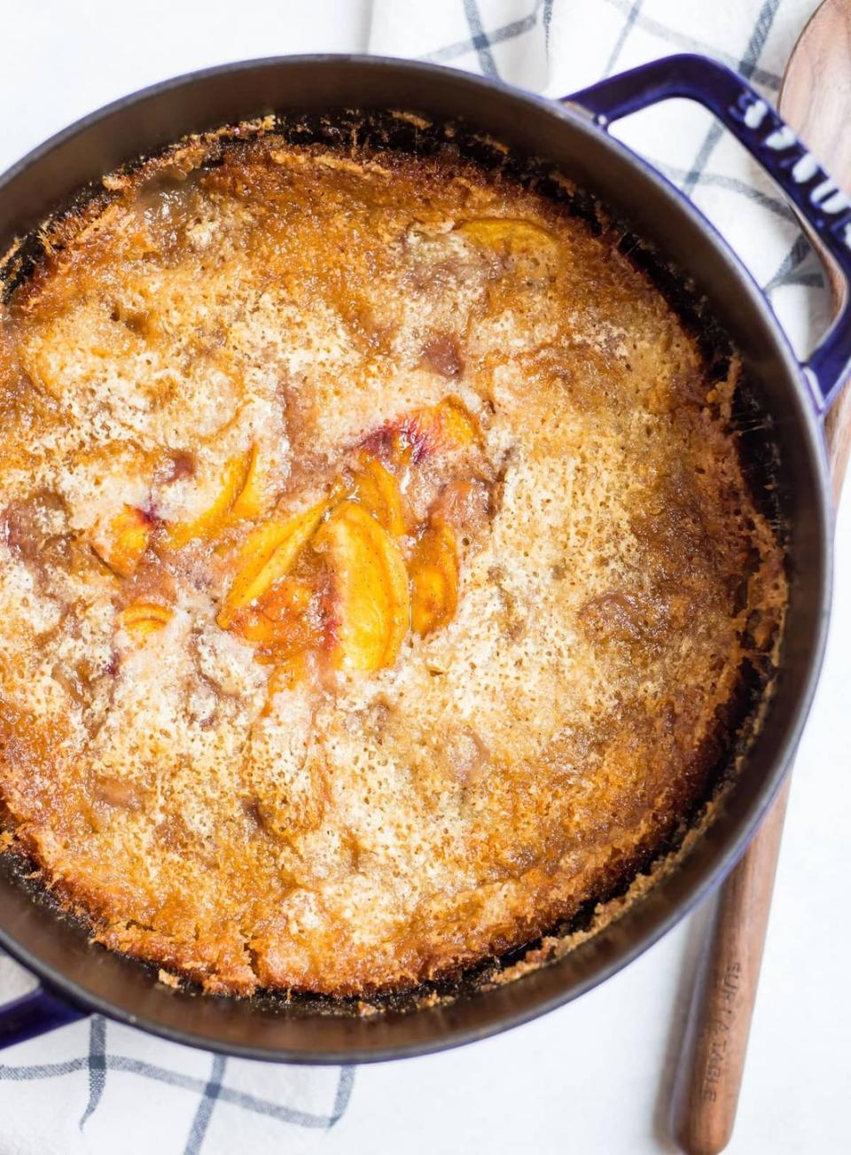 campfire desserts dutch oven peach cobbler