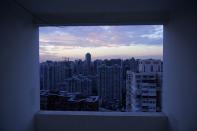 Buildings of residential compounds are seen in Shanghai