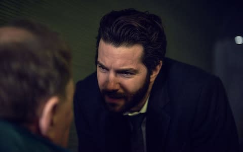 Jim Sturgess (right) as Hicks with Dermot Crowley as Father Dennis Chapman  - Credit: BBC