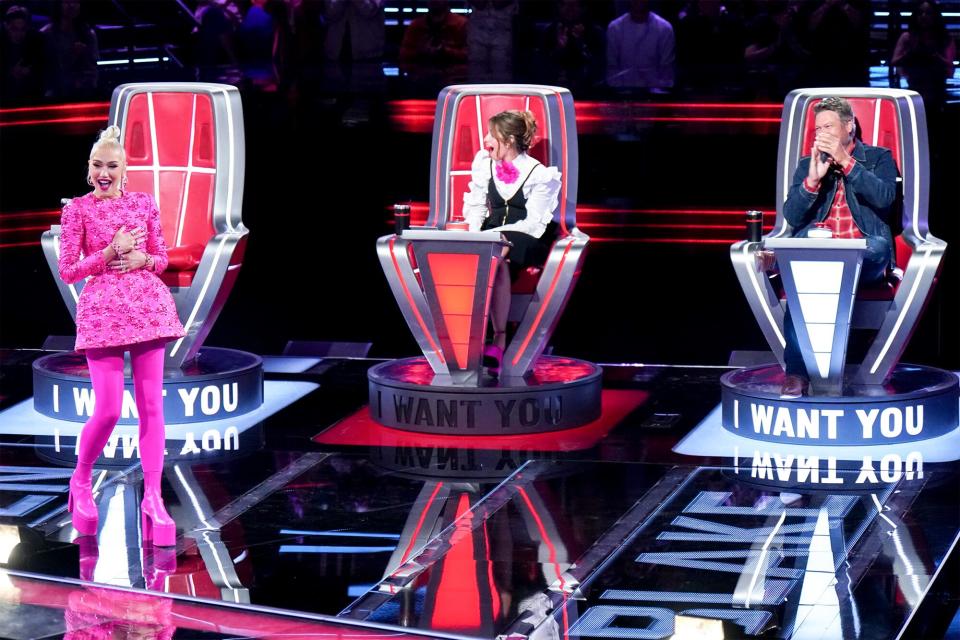 Gwen Stefani, Camila Cabello, and Blake Shelton on 'The Voice'