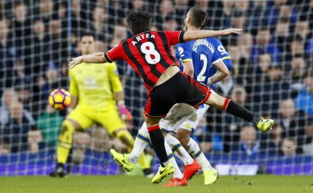 Britain Football Soccer - Everton v AFC Bournemouth - Premier League - Goodison Park - 4/2/17 Bournemouth's Harry Arter shoots Action Images via Reuters / Jason Cairnduff Livepic