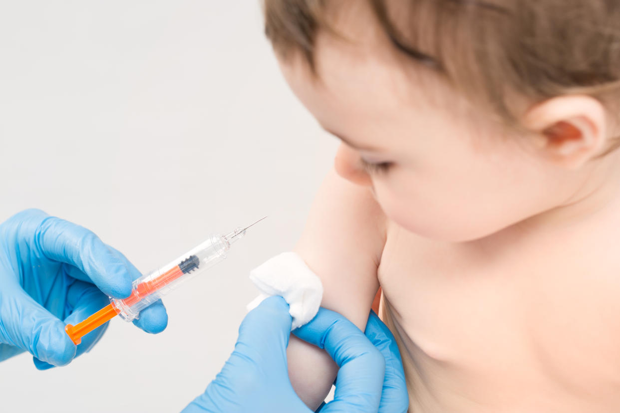 The polio vaccine is given on the NHS when a child is eight, 12 and 16 weeks old as part of the 6-in-1 vaccine. (Getty)