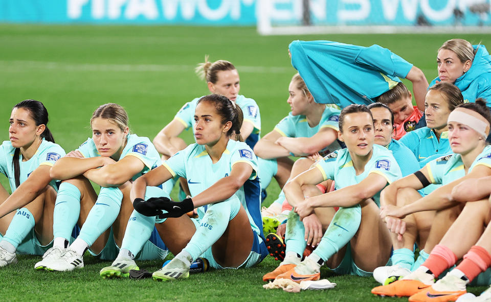Matildas players, pictured here after their loss to Sweden in the third-place game at the Women's World Cup.
