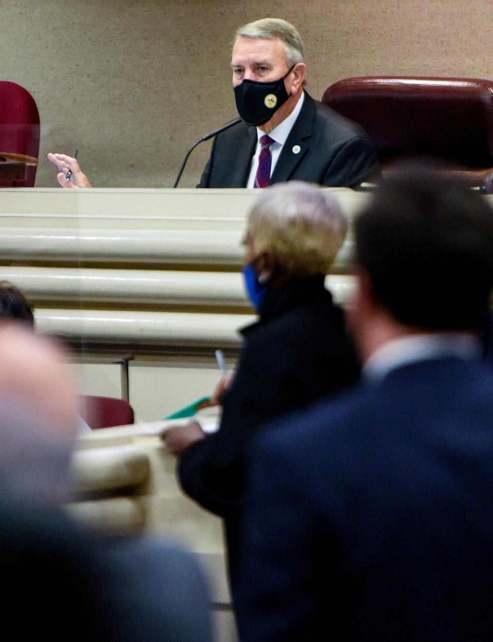 Speaker of the House Mac McCutcheon during the opening of the legislative session in the house chamber at the Alabama Statehouse in Montgomery, Ala., on Tuesday January 11, 2022.
