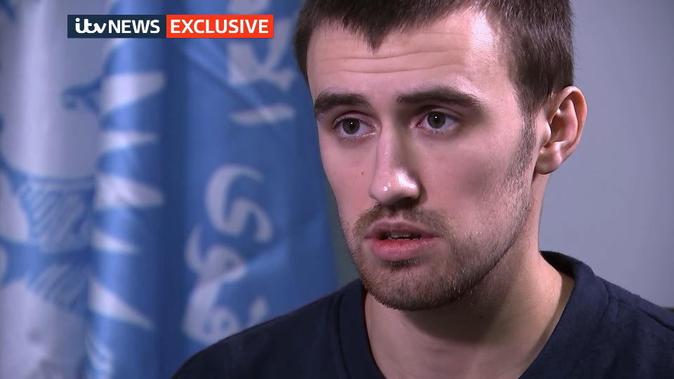 Letts gave an interview from a Syrian prison earlier this year (Picture: ITV)