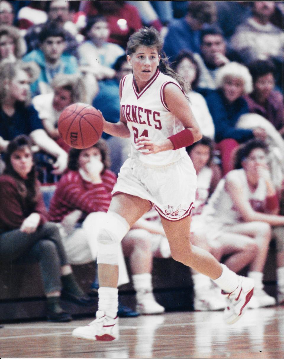 Photo provided by Indiana Basketball Hall of Fame
Former Purdue standout Jennifer Jacoby will be inducted into the Indiana Basketball Hall of Fame on Saturday.
Former Rossville and Purdue standout Jennifer Jacoby will be inducted into the Indiana Basketball Hall of Fame on Saturday.