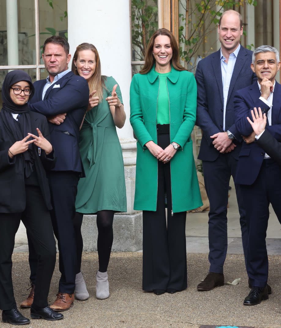 The Duke, Duchess of Cambridge visit Kew Gardens to take part in a Generation Earthshot event with children from The Heathlands School, Hounslow, London, Oct. 13. - Credit: MEGA