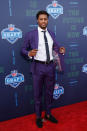 <p>Denzel Ward of Ohio State poses on the red carpet prior to the start of the 2018 NFL Draft at AT&T Stadium on April 26, 2018 in Arlington, Texas. (Photo by Tim Warner/Getty Images) </p>