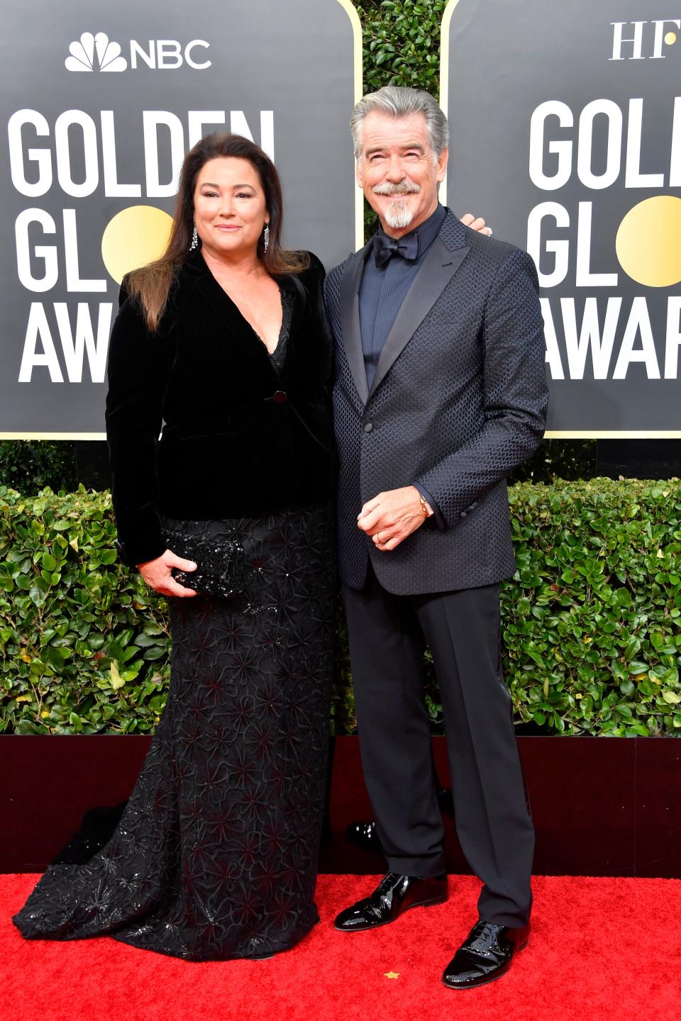 Keely Shaye Smith and Pierce Brosnan golden globes