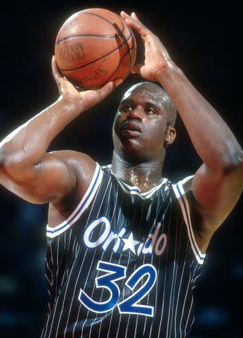 <p>Focus on Sport/Getty Images</p> Shaquille O'Neal plays for the Orlando Magic in 1994