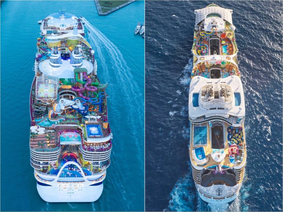 composite of Utopia of the Seas and Icon of the Seas