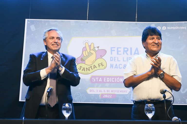 Alberto Fernández y Evo Morales, el viernes, en Santa Fe