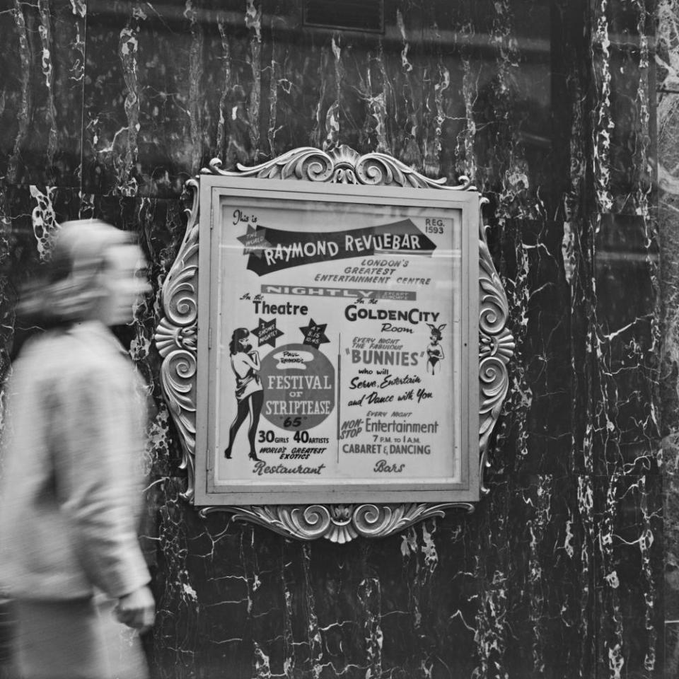 A sign outside the Raymond Revuebar, 11 Walker’s Court.