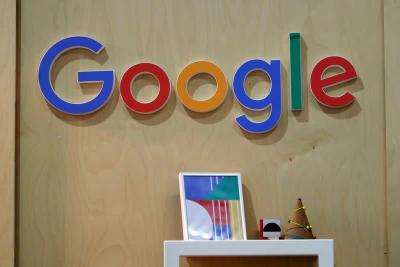 FILE PHOTO: The Google logo is seen at the Young Entrepreneurs fair in Paris