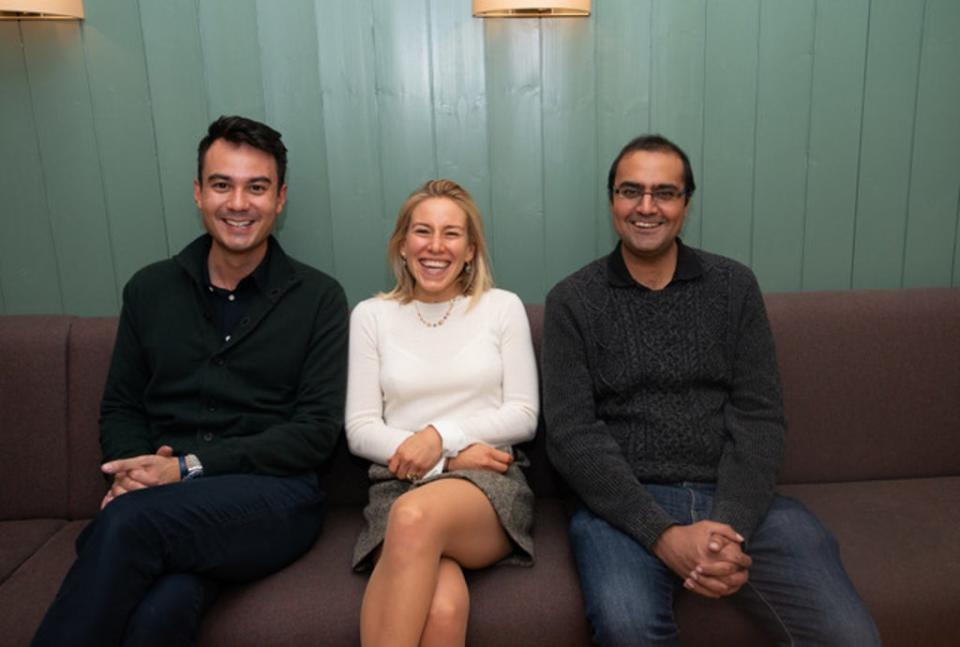 Blossom Capital founder Ophelia Brown, center, with managing partners Alex Lim, left, and Imran Ghory (Blossom Capital)