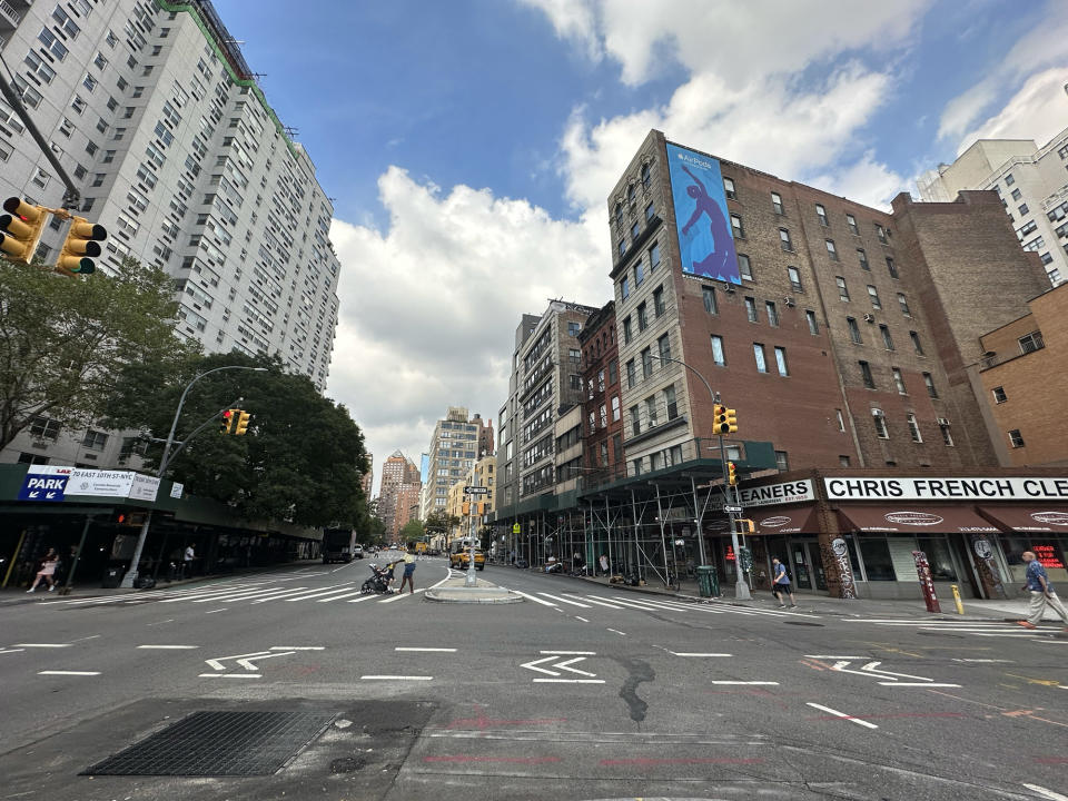 <p>A photo from the iPhone 14 Pro's wide camera of an intersection in New York's East Village.</p>
