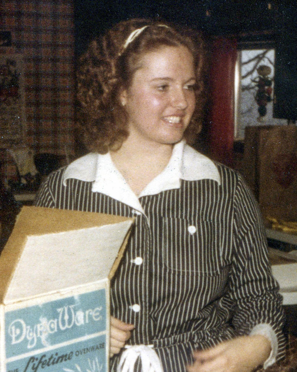 CORRECTS NAME TO ROBIN PELKEY, INSTEAD OF HARRIET ROBIN PELKEY - This undated photo released by the Alaska State Department of Public Safety shows Robin Pelkey just before her 18th birthday. The remains of a woman known for 37 years only as Horseshoe Harriet, one of 17 victims of a notorious Alaska serial killer, have been identified through DNA profiling as Robin Pelkey, authorities said Friday, Oct. 22, 2021. (Alaska State Department of Public Safety via AP)