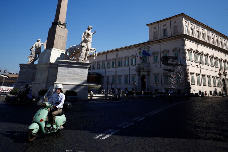 A view of the Quirinale presidential palace in Rome