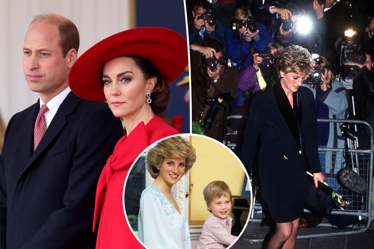 Prince William is 'seeing elements' of the hounding his late mother Diana experienced: expert